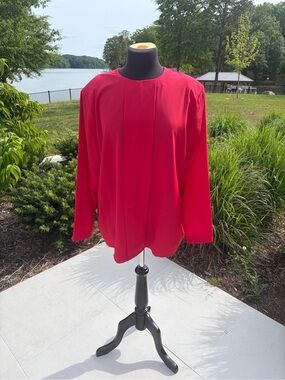 Vintage Pendleton Country Sophisticates Red Minimalist Blouse USA Large